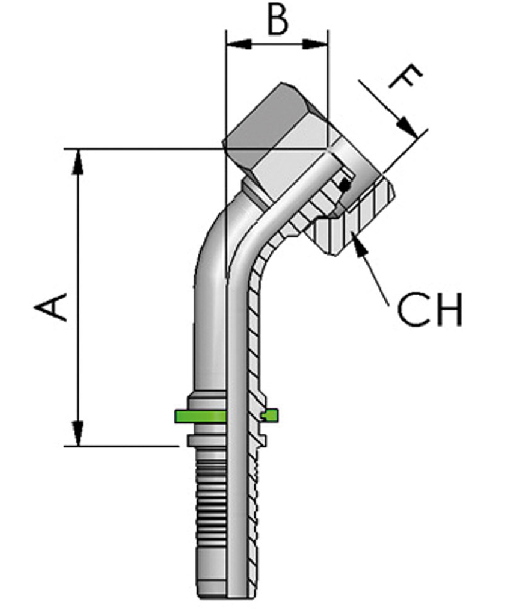 FB Hydraulik Pressnippel DKOL, DKOL 45 - metrisch O-Ring berwurfmutter 45, 24 Konus, leichte Reihe, XXST4341-0000