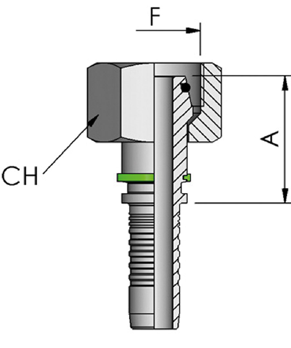 FB Hydraulik Pressnippel DKOS, DKOS - metrisch, O-Ring, berwurfmutter, 24 Konus, schwere Reihe, XXST4421-0000