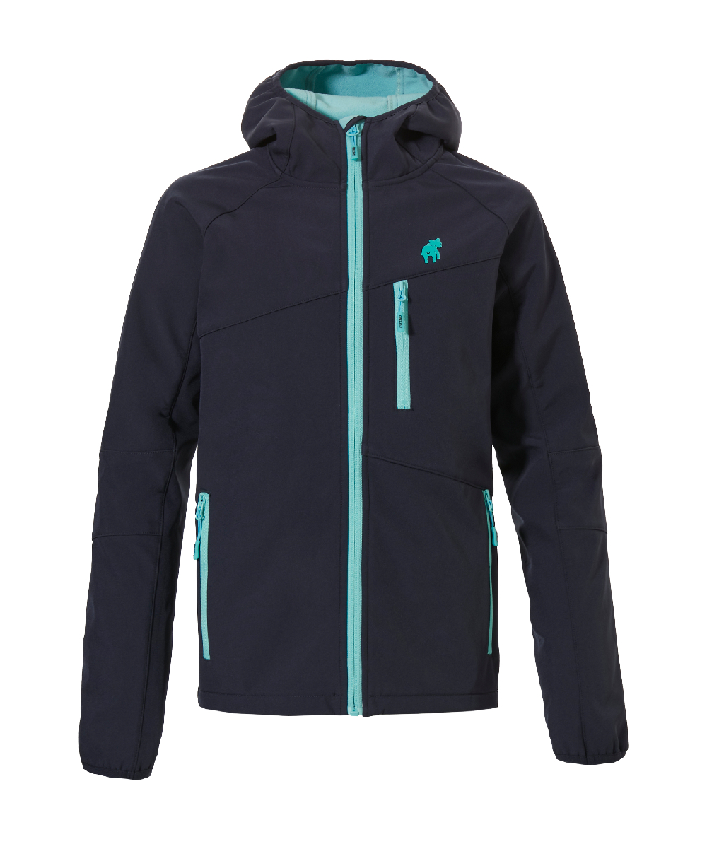 Grizzly Kinder Zeckenschutz-Softshelljacke Montreal marineblau/trkisfarben, XX76137