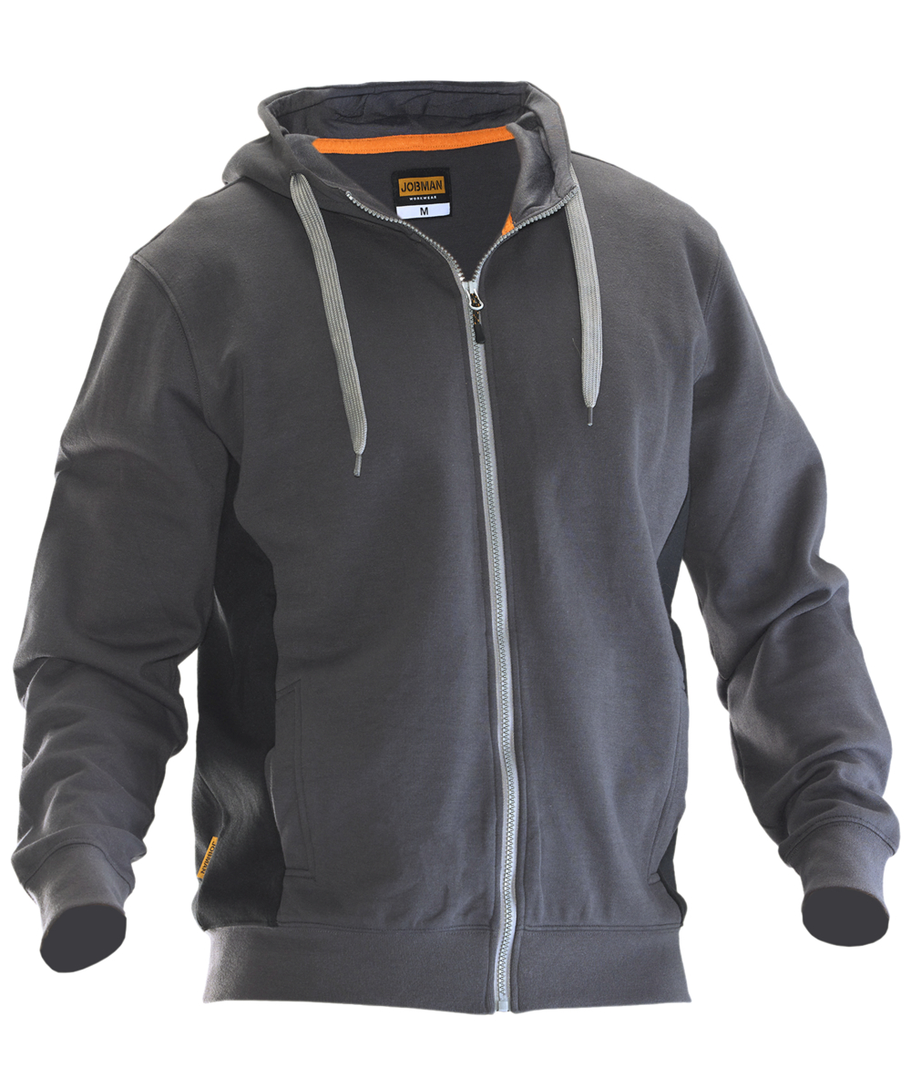 Jobman Sweatshirt Jacke / Sweatjacke 5400 Grau/Schwarz, Grau/Schwarz, XXJB5400G