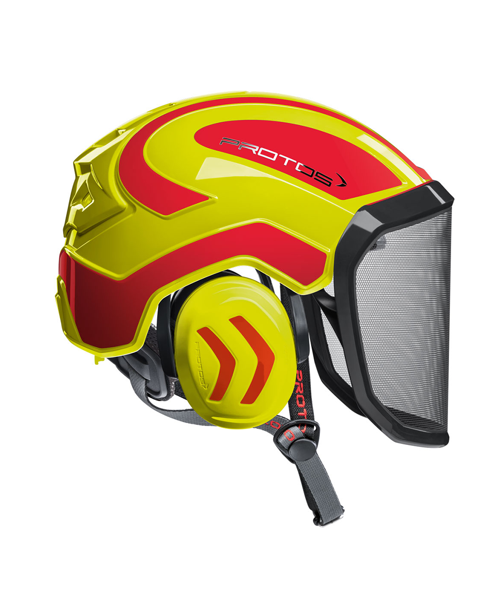 Protos Forsthelm / Schutzhelm KOX Integral Arborist F39 Neongelb/Rot, XX74133