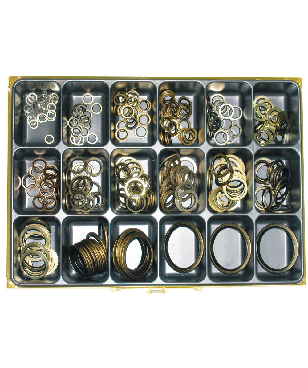 Sortimentskasten Gummi/Stahl Dichtringe, USIT Ringe fr BSP Gewinde, XXSK18