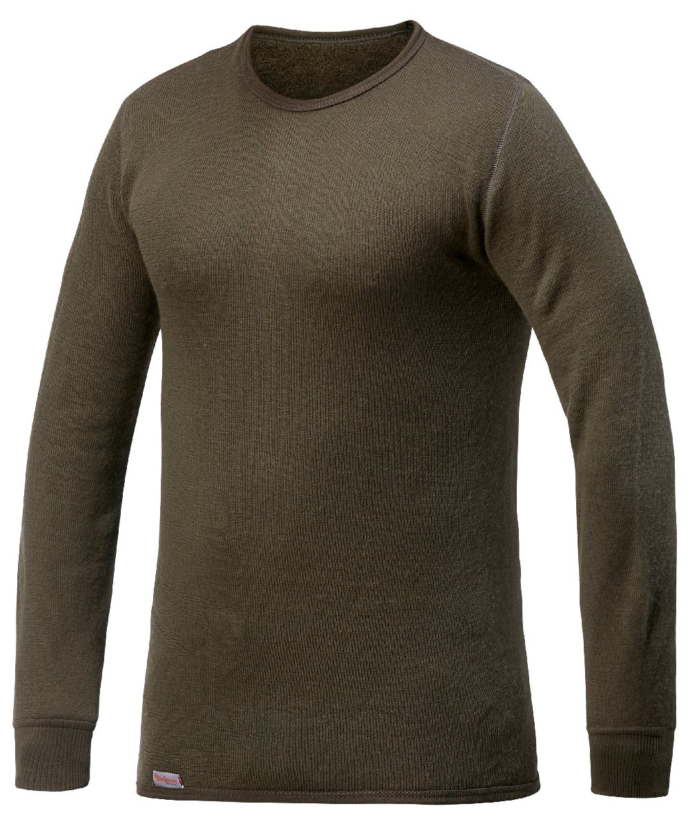 Woolpower Crewneck 200 Rundhalshemd / Merino Shirt langarm pine green, XXWP7112GR