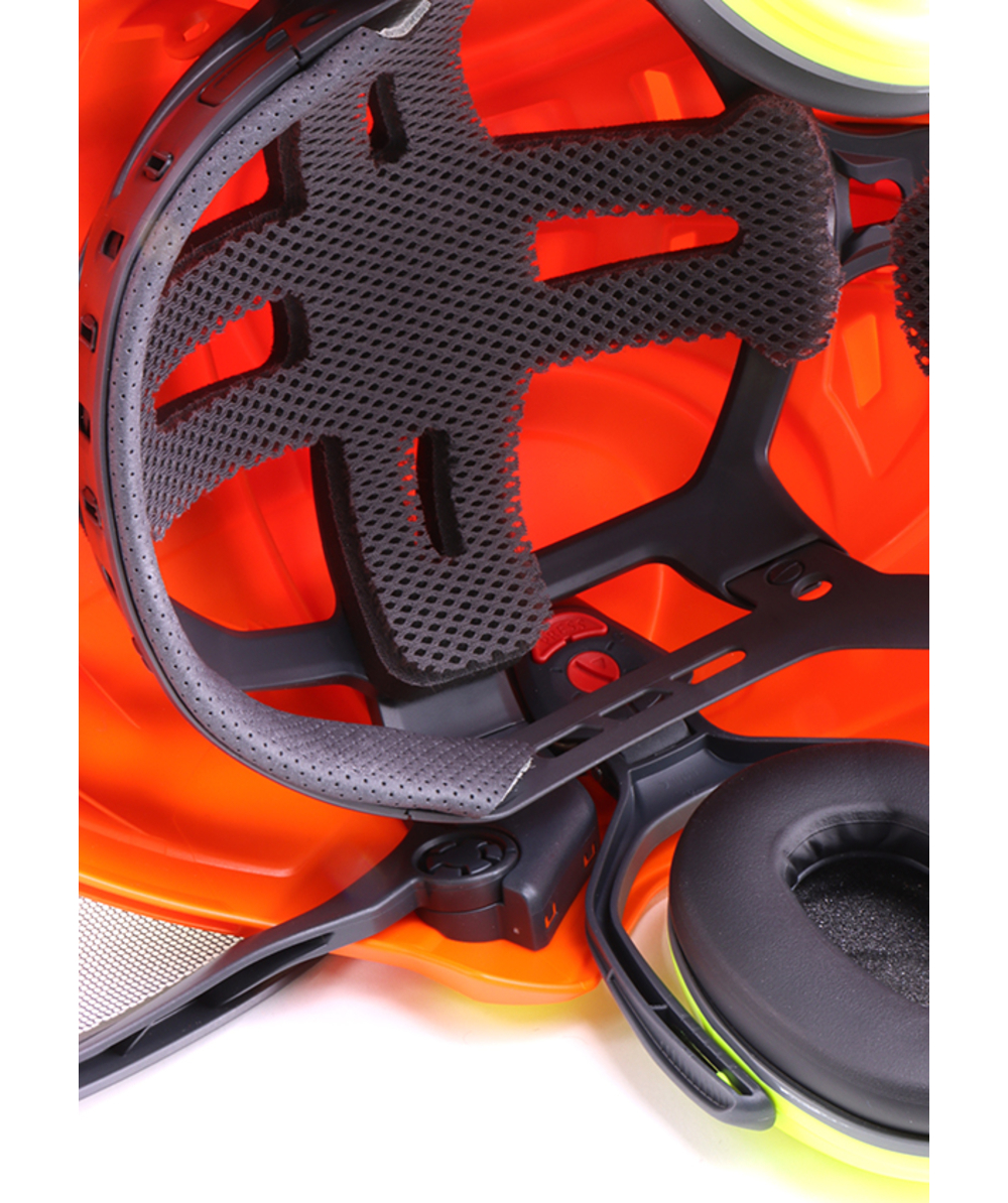 Protos Sicherheitshelm Integral Forest Gehörschutz Ausstattung:feines Visier Farbe:orange/gelb 