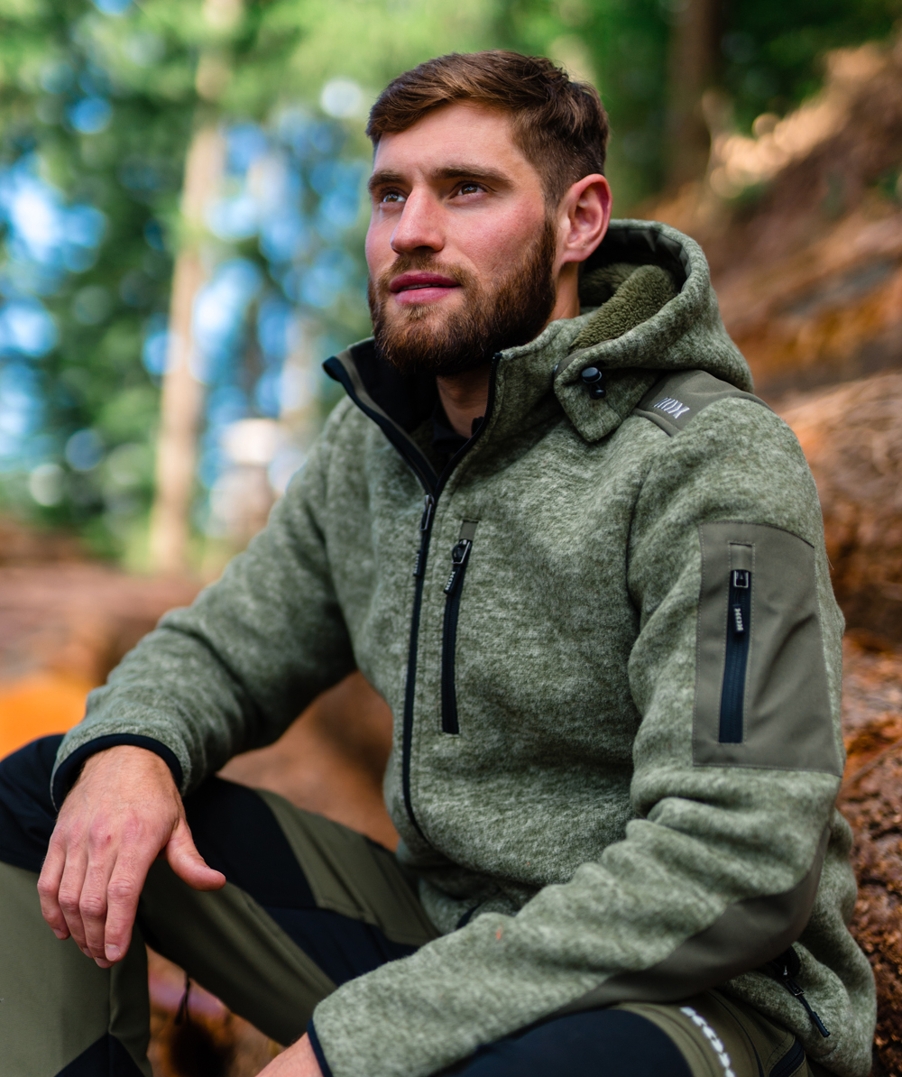 Fleece jacke mit fell