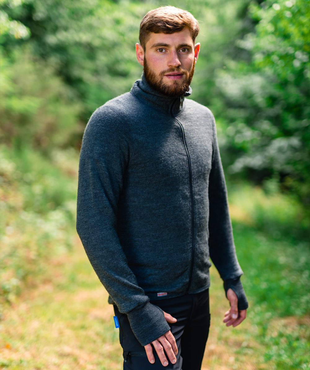 Woolpower Full Zip Jacket 400 Funktionsjacke Merino Jacke Grey
