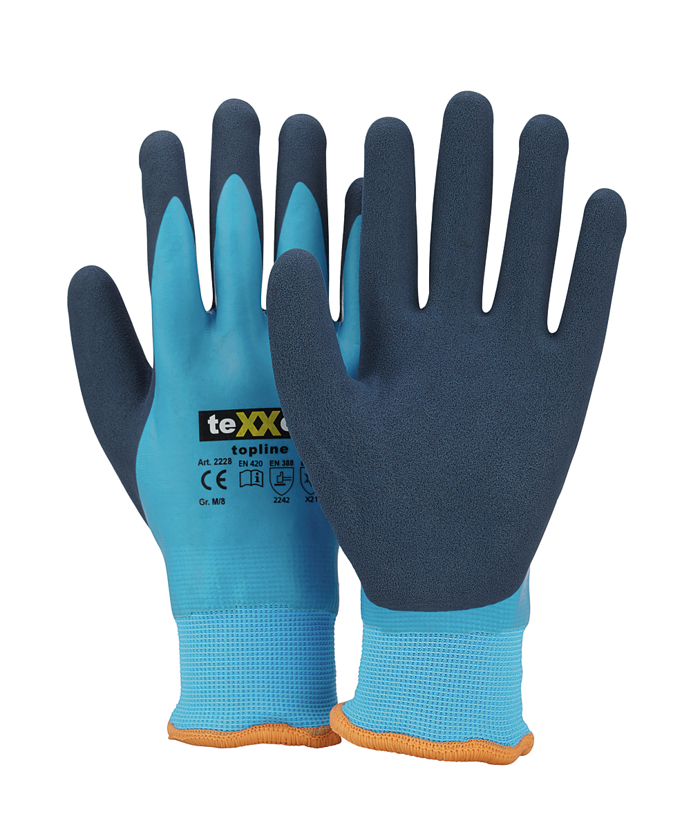 teXXor Arbeitshandschuhe / Gartenhandschuhe Topline Blau, Blau, XX75103