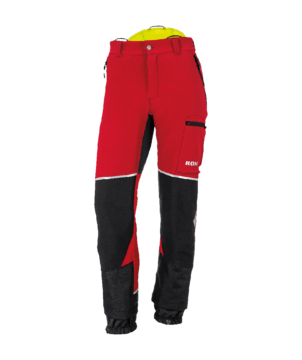 KOX Schnittschutzhose Stretch Elch 2.0 Rot/Gelb, Rot/Gelb, XX71223