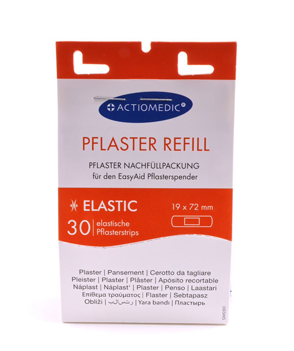Actiomedic EasyAid Refill Strips Elastic, Nachfüllset mit 30 Pflaster Strips, XX73539-02