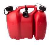 Doppel-Kanister rot für Kettenöl und Kraftstoff